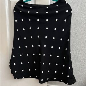 Ann Taylor Black and White Polka Dot A-Line Skirt